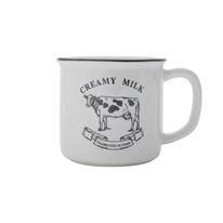 Caneca de Porcelana Creamy Milk Branca e Preta Lyor 260ml