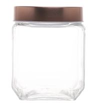 Pote de Vidro com Tampa de Metal e Acrílico Gastro Rosé Lyor 1,2l