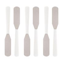 Conjunto de Espátulas em Inox com cabo Branco Lyor 14cm 6 peças