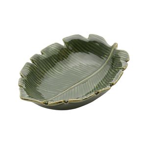 Tigela Cerâmica Banana Leaf Verde Lyor 16cm x 12cm