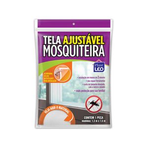Tela Ajustável Mosquiteira  Plast Leo 1,3m x 1,5m