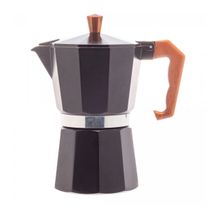 Cafeteira Italiana de Alumínio com Cabo Plástico Wolff Gourmet Preta 300ml