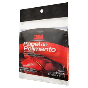 Papel de Polimento 3M 30cm x 29cm com 10 unidades