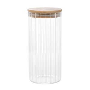 Porta Mantimentos de Vidro Borossilicato com Tampa de Bambu Wolff Gourmet 800ml