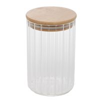 Porta Mantimentos de Vidro Borossilicato com Tampa de Bambu Wolff Gourmet 510ml