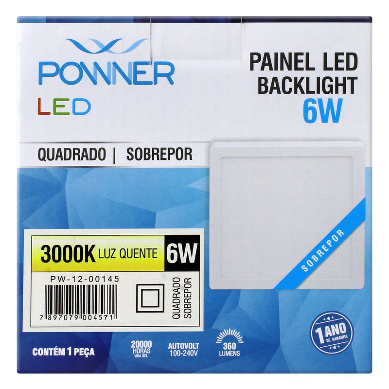 Painel-Led-de-Sobrepor-Quadrado-Powner-Backlight-6W-3000K-111397