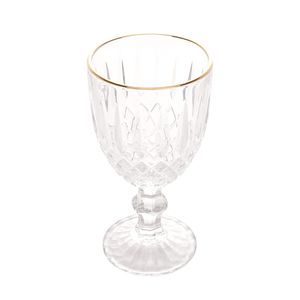 Taça de Água de Vidro com Fio Dourado Greek Wolff 345ml