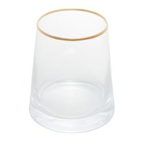 Vaso de Vidro com Borda Dourada Liz Wolff 11cm x 11cm x 12cm