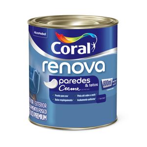 Tinta Renova Parede Fosca Coral Branca 800ml