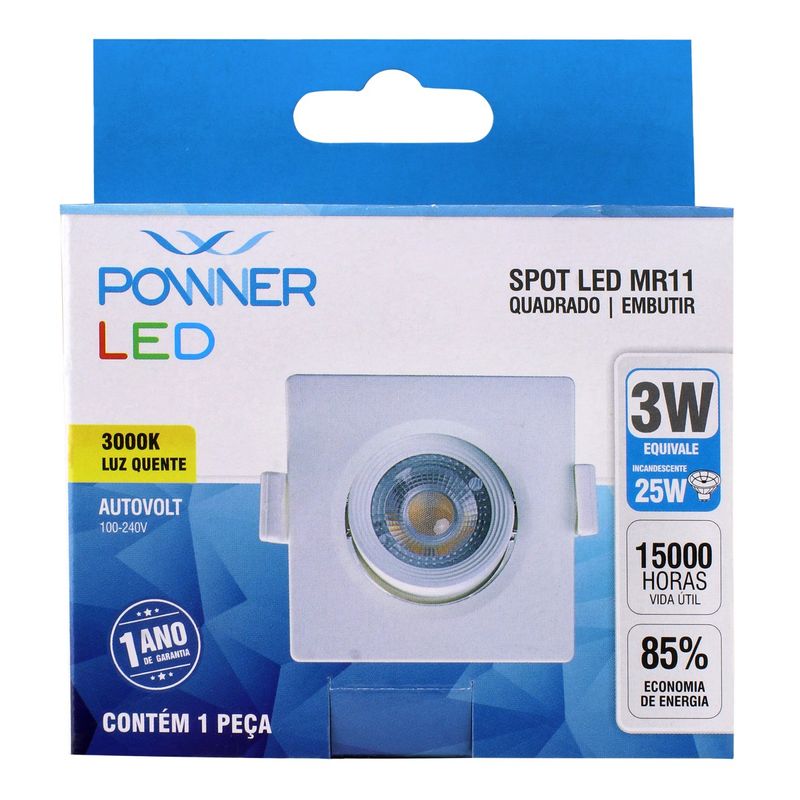 Spot-Led-de-Embutir-Quadrado-Powner-MR11-3W-3000K-131411