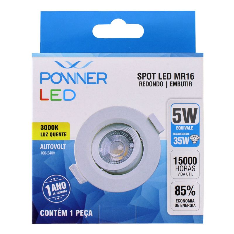 Spot-Led-de-Embutir-Redondo-Powner-MR16-5W-3000K-131440