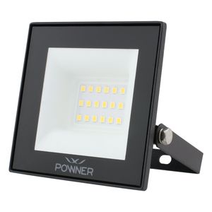 Refletor de Led Preto Powner 20W 3000K