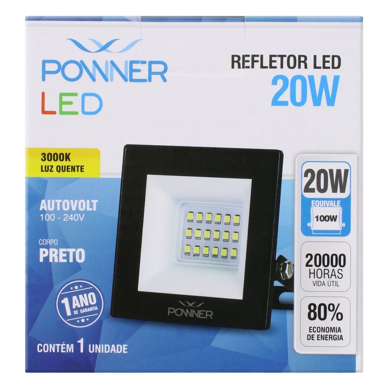 Refletor-de-Led-Preto-Powner-20W-3000K-Autovolt-131515