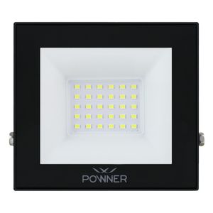 Refletor de Led Preto Powner 30W 6500K