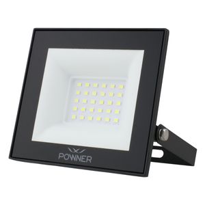 Refletor de Led Preto Powner 30W 6500K