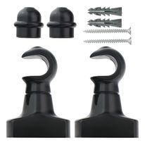 Kit Suporte para Varão de Cortina Std Preto com 2 peças