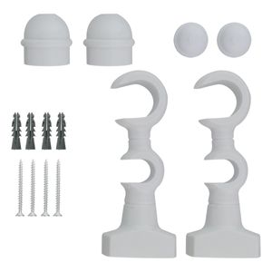 Kit Suporte para Varão de Cortina Std Branco Duplo com 2 peças