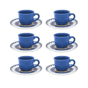 Conjunto de Cafezinho com Pires La Carreta Oxford com 6 peças