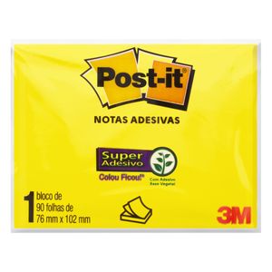 Post It Amarelo Sol 76mm x 102mm 3M com 90 folhas