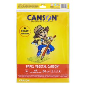 Papel Vegetal A4 Canson com 10 Folhas