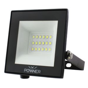 Refleto de Led Preto Powner 20W 6500K