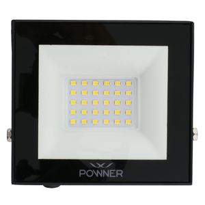 Refleto de Led Preto Powner 30W 3000K