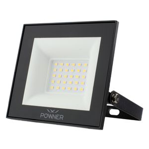 Refleto de Led Preto Powner 30W 3000K