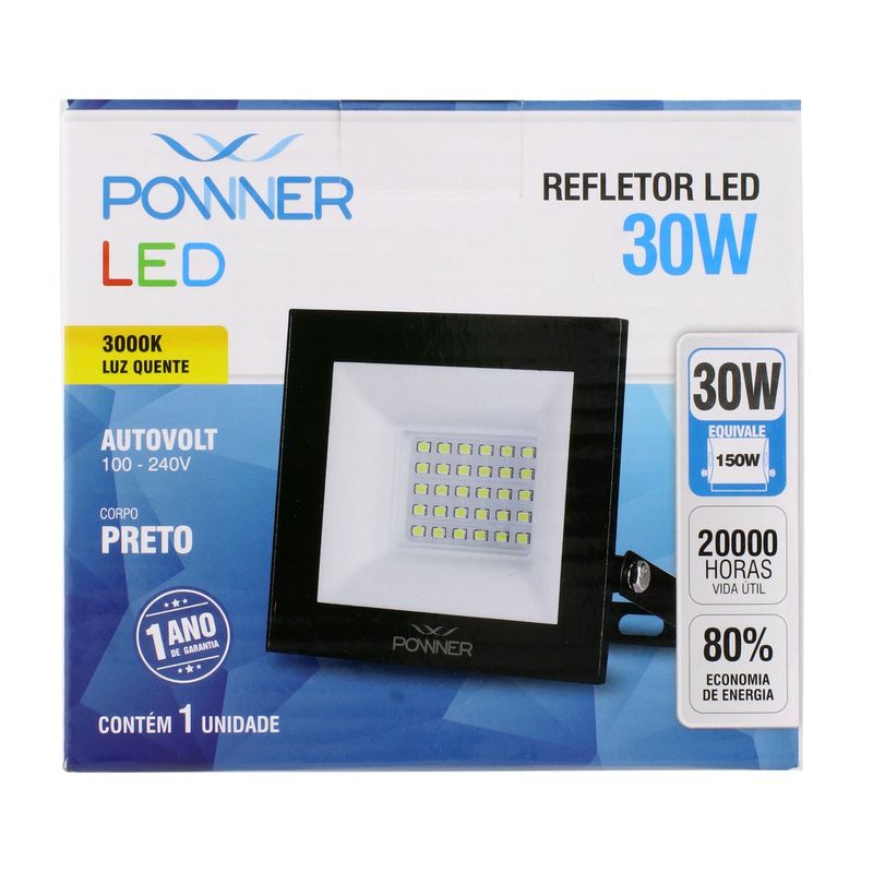 Refleto-de-Led-Preto-Powner-30W-3000K-Autovolt-131882