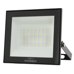 Refletor de Led Preto Powner 50W 3000K