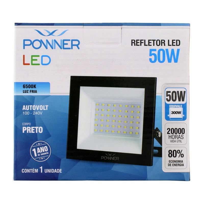 Refletor-de-Led-Preto-Powner-50W-6500K-Autovolt-131892