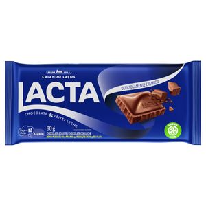 Barra de Chocolate Ao Leite Lacta 80g