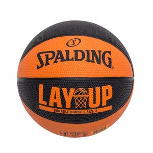 Mini Bola de Basquete Laranja e Preta Spalding Lay-Up