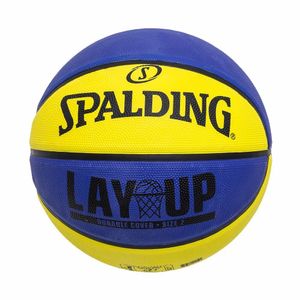 Mini Bola de Basquete Amarela e Azul Spalding Lay-Up