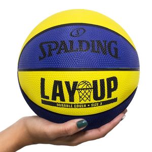 Mini Bola de Basquete Amarela e Azul Spalding Lay-Up