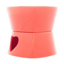 Conjunto Fondue Cerâmico Coração Wolff Vermelho 4 peças