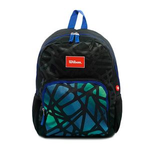 Mochila de Costas Esportiva Grafismo Wilson Preto e Azul