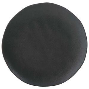 Prato Raso de Cerâmica Stoneware Orgânico  Porto Brasil Preto Matte 26cm