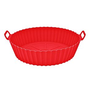 Forma de Silicone Redonda para Air Fryer Mimo Style Vermelho 20cm