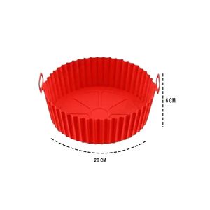 Forma de Silicone Redonda para Air Fryer Mimo Style Vermelho 20cm