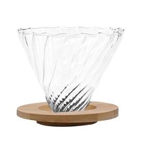 Suporte Para Filtro de Café de Vidro com Base de Madeira Oxford