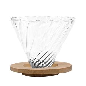 Suporte Para Filtro de Café de Vidro com Base de Madeira Oxford