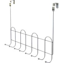Cabide de Porta Multiuso Cromado Stolf 8 Ganchos
