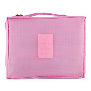 Necessaire com Divisões Newpro Rosa 23cm x 18cm x 9cm