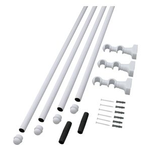 Kit Varão Duplo Médio Std Branco 3m