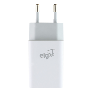 Carregador de Parede Tipo C + USB Elg Branco