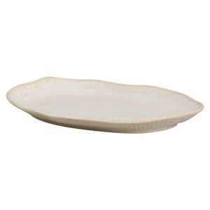 Travessa Oval Rasa de Cerâmica Stoneware Bio Latte Porto Brasil 30cm x 20cm