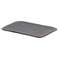 Travessa Retangular de Cerâmica Stoneware Juta Titanium Porto Brasil 27cm x 16cm