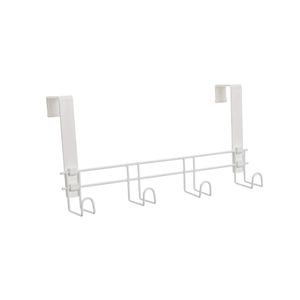 Cabide de Porta Multiuso Branco Metaltru Plus 4 Ganchos