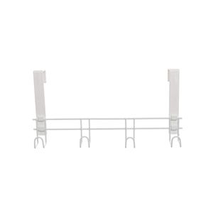 Cabide de Porta Multiuso Branco Metaltru Plus 4 Ganchos