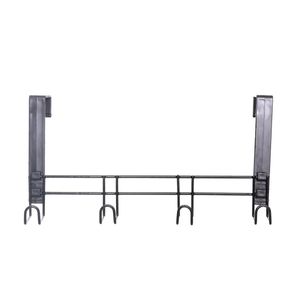 Cabide de Porta Multiuso Preto Metaltru Plus 4 Ganchos